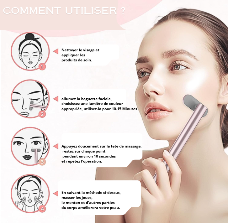 Red-Light-Therapy-Wand, appareil de massage facial