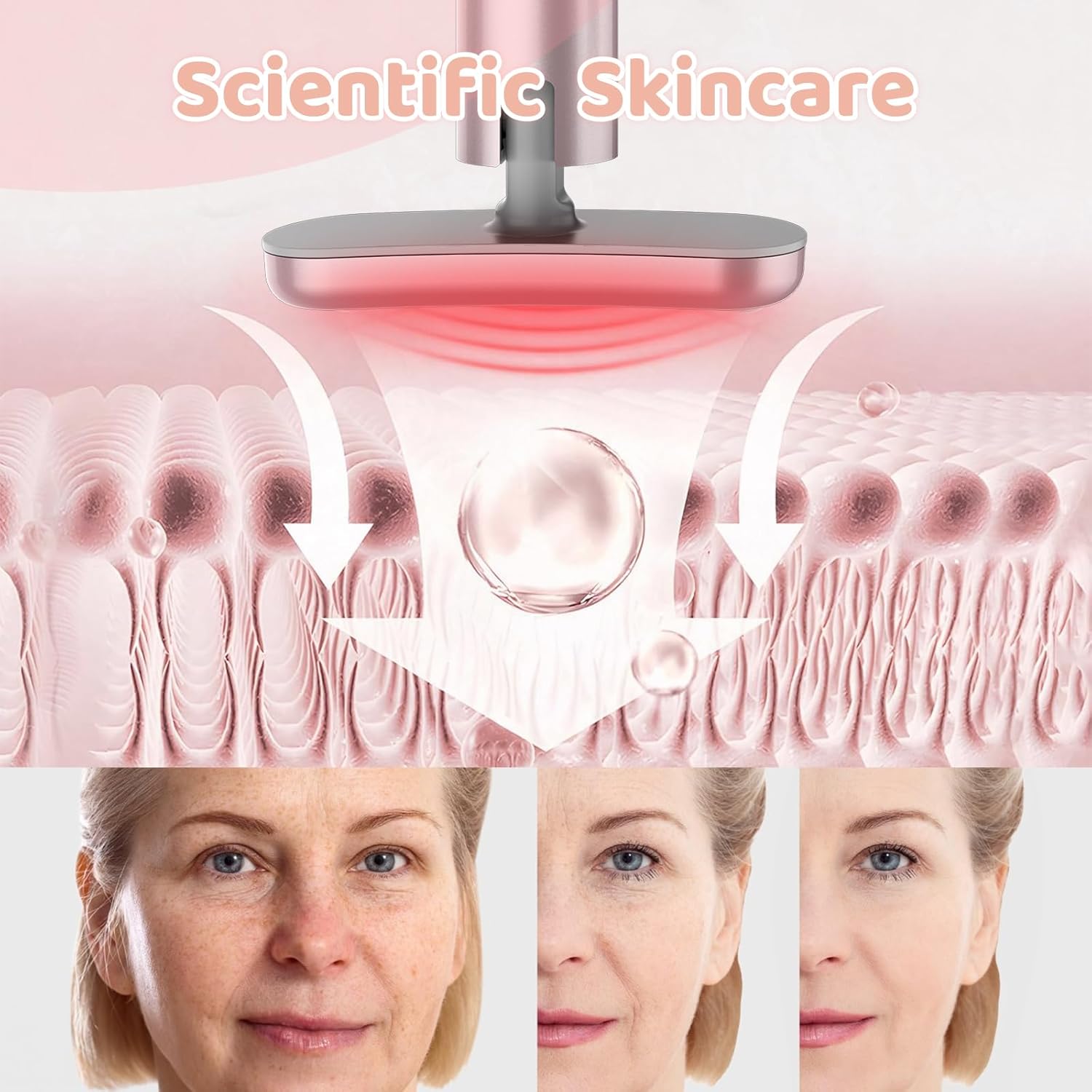 Red-Light-Therapy-Wand, appareil de massage facial